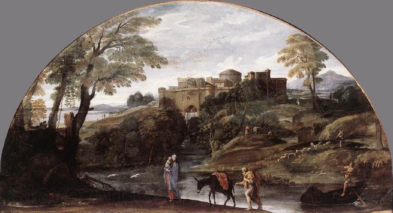 CARRACCI, Annibale The Flight into Egypt dsf Norge oil painting art